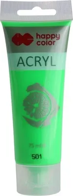 Obrázok produktu pre Happy Color akrylová farba fluo zelená, 75 ml