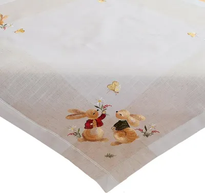 Produktbild von Tischdecke ZITA Osterhasen & Schmetterlinge Polyester 110 x 110 cm