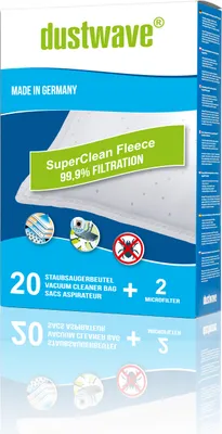 Produktbild von 40 Staubfilterbeutel (Superpack) passend für Baur - 340 927 / 340927 Bodenstaubsauger - dustwave® Markenstaubbeutel -  Germany + inkl. Micro-Filter