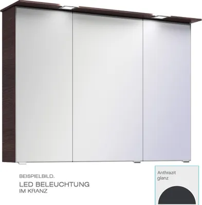 Produktbild von PELIPAL TRENTINO 920 Spiegelschrank / Anthrazit / LED-Beleuchtung / 90 x 72 x 20 cm / EEK: A++