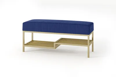 Produktbild von Design Möbel - Sitzbank 80 cm - Industrial Stil - Gepolsterte Bank mit Ablage - Loft Design - Stahlkonstruktion