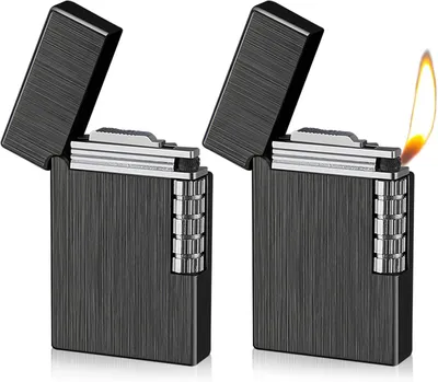 Productafbeelding van Retro aansteker, set van 2, opblaasbare veiligheidsaansteker met ontstekingswieltechnologie, gasvrije constructie voor keuken, barbecue en camping
