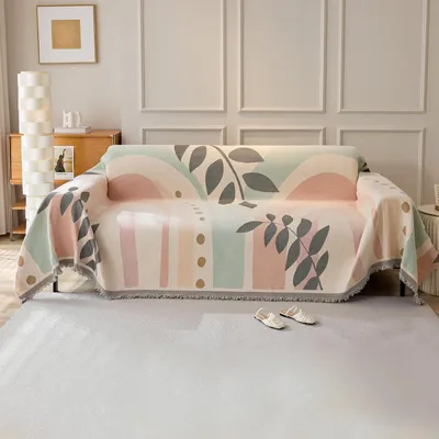 Productafbeelding van Elzusha - Chenille Plaid Zacht Woondeken 180x180cm Voor Bank en Bed