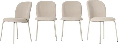 Obrázek produktu pro Sada 4 látkových židlí s kovovými nohami, výška 85 cm - NOA