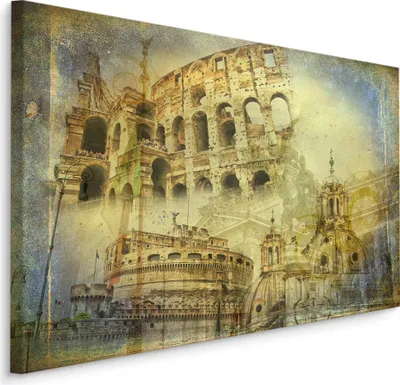Produktbild von Fabelhafte Canvas LEINWAND BILDER 70x50 cm XXL Kunstdruck Rom Kolosseum Antik Himmel