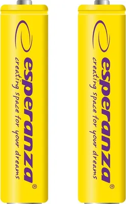 Productafbeelding van Oplaadbare batterijen Esperanza Ni-Mh AAA, 1000 mAh, 2 stuks. Geel