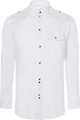 Produktbild von KARLOWSKY Herren Kochhemd NEW-IDENTITY Langarm Modern-Fit Weiß 62