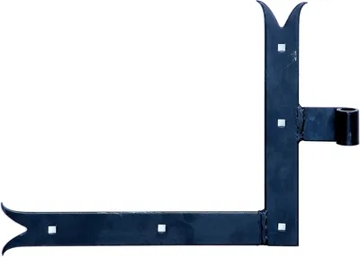 Immagine prodotto di Alberts 306397 Cerniera angolare per persiana, finitura diritta o a coda di carpa per la parte superiore o inferiore, rivestimento nero per immersione, rotolo: Ø14 mm, dimensioni 250 x 300 x 35 mm, set da 2