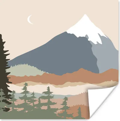 Produktbild von MuchoWow® Poster Pastell - Berg - Schnee 75x75 cm - Wand Dekoration