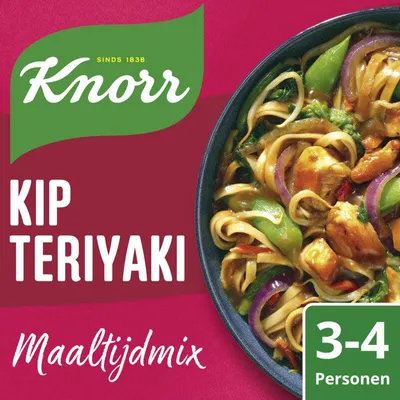 Produktbild von Knorr Maaltijdmix Kip Teriyaki 65g – Würzige Teriyaki-Gewürzmischung für Hähnchen