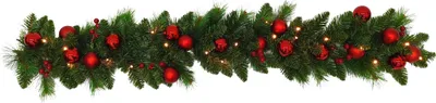 Produktbild von Näve Leuchten LED Weihnachtsartikel NOEL mit Diode LED Weihnachtsartikel NOEL mit Diode LED-Weihnachtsranke "NOEL" Rot, Deko im Vintage Style, aus Metall und Kunststoff in rot, 120 x 25 x 10 cm, mit Diode - für den Außenbereich - Batteriebetrieb - Timerfunktion - Schiebeschalter