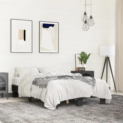 Immagine prodotto di Maison Exclusive - Letto nero 140x200 cm Materiale ligneo e metallo