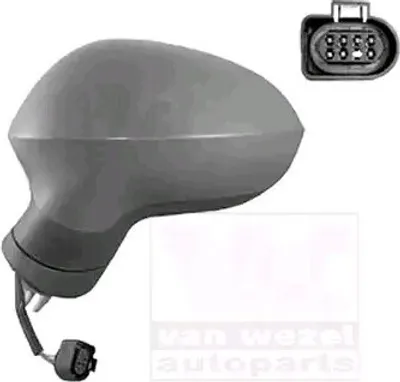 Produktbild von VAN WEZEL 4940817 Außenspiegel Seitenspiegel Links für SEAT Leon Schrägheck (1P1) Konvex Beheizt Grundiert