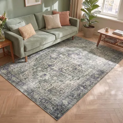 Produktbild von Volero - Teppich Vintage - Lugan Grün - 230x330 cm - Wohnzimmer, Esszimmer, Schlafzimmer - Klassik, Industrielle, Modern, Orientalisch