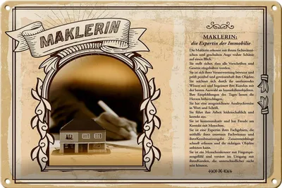 Produktbild von Blechschild Berufe 30x20cm Maklerin Expertin Immobilien