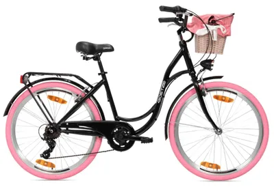 Produktbild von Goetze Mood 26 Zoll City Bike, 17 Zoll Tiefeinsteiger, 6-Gang Shimano Tourney, V-Bremse, LED-Beleuchtung, Gepäckträger, Korb mit Bezug