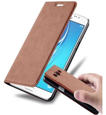 Immagine prodotto di Cadorabo custodia per Samsung Galaxy J5 2015 custodia protettiva in marrone custodia per telefono cellulare cover chiusura magnetica