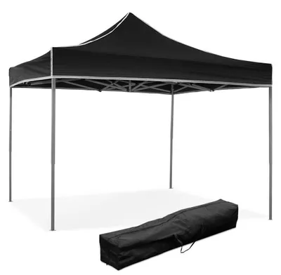 Immagine prodotto di Gazebo Richiudibile Pieghevole 3x3m in Acciaio e PVC Impermeabile Nero