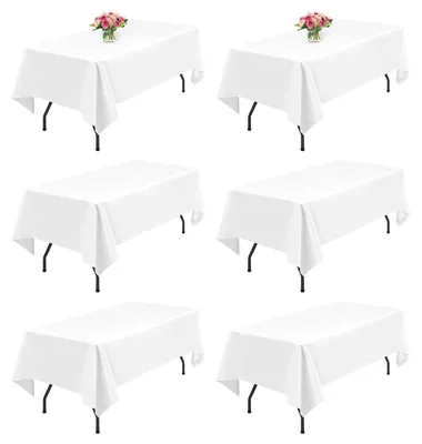 Immagine prodotto di Set di 6 tovaglioli rettangolari bianchi, dimensioni 153 x 260 cm