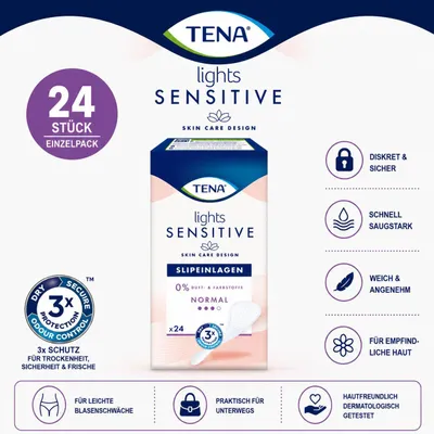 Produktbild von TENA Lights Sensitive Normal 24 Slipeinlagen