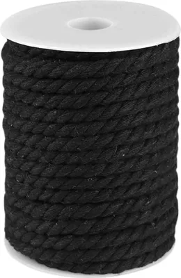 Produktbild von 10m Baumwollseil 12mm gedreht Baumwollschnur Baumwoll-Kordel Makramee Naturseil Tauwerk, Größe:12mm, Farbe:schwarz