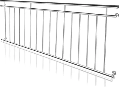 Produktbild von UISEBRT 100*90cm Französischer Balkon Edelstahl Geländer Fenster Sicherung Kindersicherung Balkongeländer rostfrei stabil wetterfest Absturzsicherung Haustiere