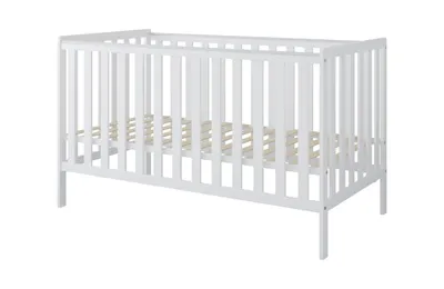 Produktbild von ZEE BAMBI Weiß Babybett 140x70 cm Klassisches Gitterbett 3-Fach Weil Schlaf wichtig ist