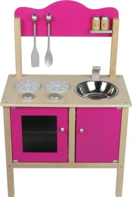 Produktbild von Simply Holz Spielküche rosa mit Ofen und Zubehör