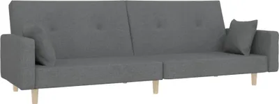 Produktbild von vidaXL Schlafsofa 2-Sitzer mit 2 Kissen Hellgrau Stoff