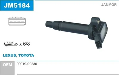 Produktbild von JANMOR JM5184 Zündspule für LEXUS IS I (JCE1, GXE1) für TOYOTA LAND CRUISER 100 (UZJ100)