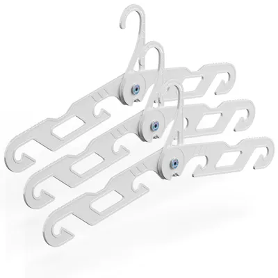 Opvouwbare kleerhangers 3 St. – Platzsparend, leicht & robust, Weiß