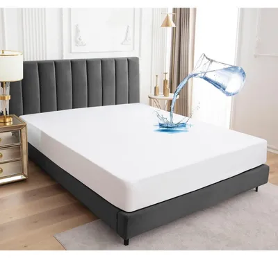 Zdjęcie produktu dla Wodoodporna ochrona na materac 90x200 cm, prześcieradło elastyczne, oddychająca, ochrona przed wilgocią, kolor biały