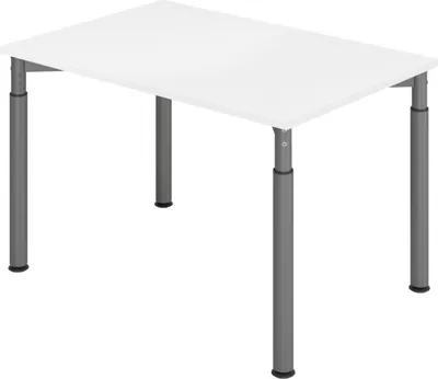 Produktbild von bümö Schreibtisch Serie-Y - Nachbildung: Weiß, Größe:  120 x 80 cm, Gestell: Graphit