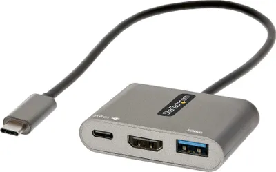 Produktbild von StarTech.com USB-C Multiport Adapter, USB-C auf HDMI 4K Anschluss, 100W PD, USB 3.0 Hub 5Gbit/s (1xTyp-C/ 1xA)