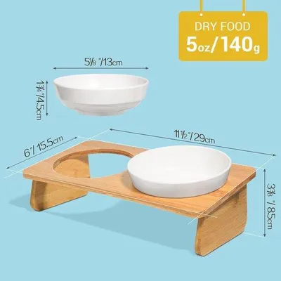 Immagine prodotto di Set per l'alimentazione dei gatti con ciotola per l'acqua inclinata di 15° - 2 ciotole per gattini