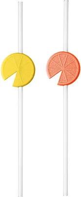 Obrázok produktu pre Koziol držiak na slamku Lemon, sada 2 kusov, držiak na slamku, držiak na slamku, termoplast, Soft Peach, Sunny Yellow, 4023309