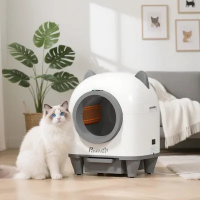Produktbild von Sweiko Selbstreinigende Katzentoilette mit App-Steuerung 80 L Geruchsbeseitigung für Mehrere Katzen