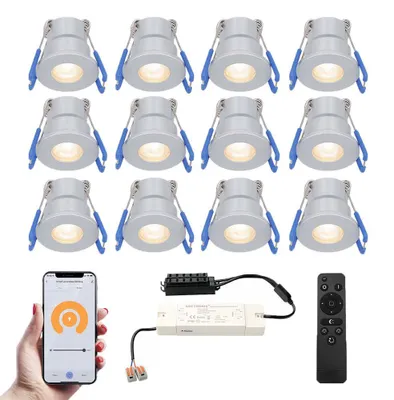Image de HOFTRONIC - Set 12 mini spots encastrés LED 12V 3W 200lm IP65 inox