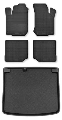 Zdjęcie produktu dla Dywaniki gumowe + mata bagażnika do Volkswagen Golf IV 1998-2002 (hatchback) – czarne, dobierane – Wielganizator Semi-Universal