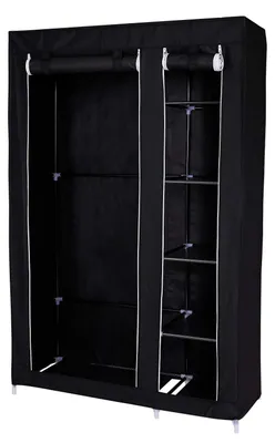 Stoffkleiderschrank 175x110x45 cm, schwarz, klappbar
