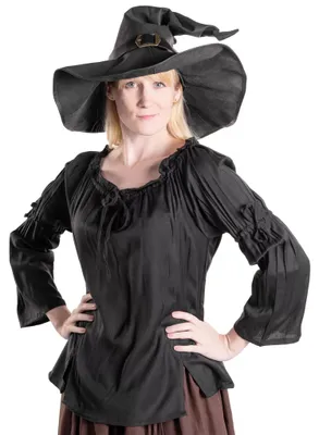 Produktbild von Mittelalter Damenbluse - Merin Farbe: schwarz, Größe: S
