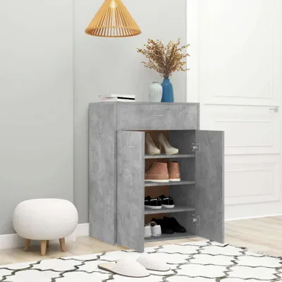 Produktbild von Möbel Schuhschrank/Flurschuhregal Skandinavisch - Schuhkommode - Betongrau 60x35x84 cm Holzwerkstoff Top5457992