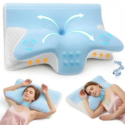 Productafbeelding van Nekkussen ergonomisch - Orthopedisch kussen - 60 x 43 x 14/12 cm - Memory foam
