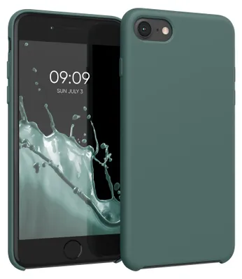 Produktbild von kwmobile Handyhülle für Apple iPhone SE (2022 / 2020) / iPhone 8 / 7 Hülle - Case Silikon - Kabelloses Laden - Schutzhülle Cover in Blaugrün