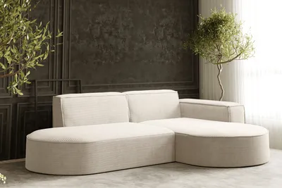 Produktbild von Kaiser Möbel Ecksofa Designer MODENA STUDIO stoff Dicker cord Poso Beige Rechts