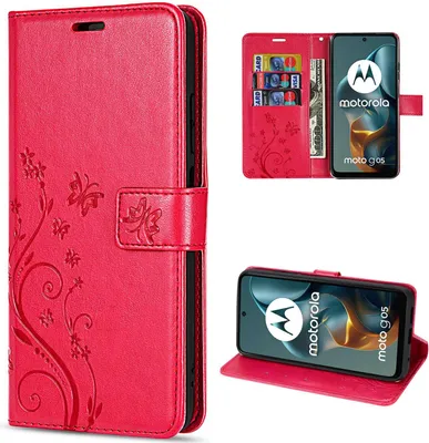 Produktbild von Hülle für Motorola Moto G05 / Moto E15 Handyhülle mit [Standfunktion][Kartenfächern] in Rot