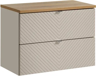 Zdjęcie produktu dla Szafka Łazienkowa 80 Cm Kaszmir Dąb Frez Fronty Ciche Domykanie