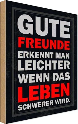 Produktbild von vianmo Holzschild 18x12 cm gute Freunde erkennt man Familie