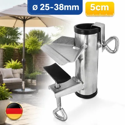 Produktbild von Sonnenschirmhalterung Balkon Edelstahl Rostfrei Universal Halterung 14cm