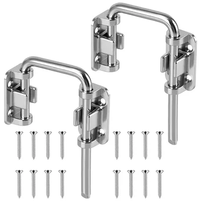 Image de Verrou de porte en acier inoxydable pour portes coulissantes - Lot de 2